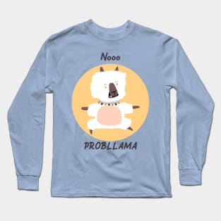 Llama / Yoga Llama / No Probllama / Funny Llama Doing Yoga / Cute Llama / Amazing Yoga Design Long Sleeve T-Shirt